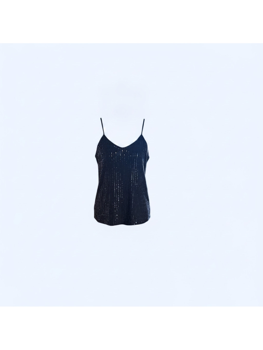 Anne Klein Black Sequin Tank Top Size S